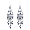 E-5978 Bohemian Vintage Silver Metal Rhinestone Long Tassel Hanging Earrings for Women Indian Party Jewelry Gift