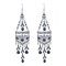 E-5978 Bohemian Vintage Silver Metal Rhinestone Long Tassel Hanging Earrings for Women Indian Party Jewelry Gift