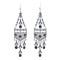 E-5978 Bohemian Vintage Silver Metal Rhinestone Long Tassel Hanging Earrings for Women Indian Party Jewelry Gift