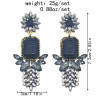 E-5984 Rhinestone Flower Dangle Earrings for Women Crystal Boho Drop Earrings for Bride Wedding