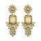 E-5984 Rhinestone Flower Dangle Earrings for Women Crystal Boho Drop Earrings for Bride Wedding