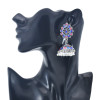 E-5991 Vintage Indian Jhumka Earrings for Women Silver Metal Flower Bells Tassel Earring Wedding Party Jewelry