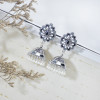 E-5991 Vintage Indian Jhumka Earrings for Women Silver Metal Flower Bells Tassel Earring Wedding Party Jewelry
