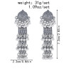 E-5994 Vintage Indian Jhumka Earrings for Women Silver Gold Metal Flower beaded Tassel Earring Wedding Party Jewelry