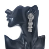 E-5994 Vintage Indian Jhumka Earrings for Women Silver Gold Metal Flower beaded Tassel Earring Wedding Party Jewelry