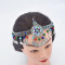 F-0830 Vintage Silver Metal Acrylic Beads Coin Tassel Headbands for Women Boho Turkish Tribal Party Hair Jewelry