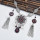 N-7451 Vintage silver color Rhinestone tassel necklace earring set female bohemian gypsy party jewelry set