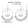 E-5998 Bohemian Big Geometric Vintage Silver Gold Metal Pearls Tassel Earrings for Women Indian Party Jewelry