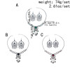 N-7452 Bohemian Vintage silver color Black green red Rhinestone tassel necklace hoop earring set female gypsy party Jewelry set