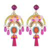 E-5999 Colorful Beads Bohemian Dangle Earrings for Women Crystal Boho Tassel Drop Earrings