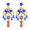 E-5999 Colorful Beads Bohemian Dangle Earrings for Women Crystal Boho Tassel Drop Earrings