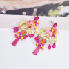 E-5999 Colorful Beads Bohemian Dangle Earrings for Women Crystal Boho Tassel Drop Earrings