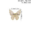 R-1538 Luxury Fashion crystal Rhinestone Gold Silver Butterfly Rings For women Girl Birthday Party Jewelry Gift
