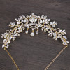 F-0835 Bridal Rhinestone  Headband Crystal Flower Boho Forehead Accessories Hair Jewelry