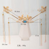 F-0836 Fashion Vintage Green Rhinestone Crystal Tassel Hairpins Hair Combs Sets for Bridal Chinese Style Wedding Hair Accessories