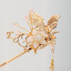 F-0836 Fashion Vintage Green Rhinestone Crystal Tassel Hairpins Hair Combs Sets for Bridal Chinese Style Wedding Hair Accessories