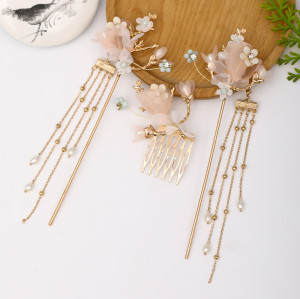 F-0837 Hot sale antique style headdress Hanfu headdress hair comb comb set ancient style hairpin Hanfu hair accessories