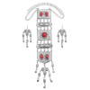 N-7457 Boho Vintage Silver Color Metal Red Blue Stone Necklaces Bracelets Earring Sets for Women Gypsy Party Jewelry