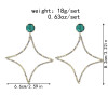 E-6002 Shiny Star Dangle Earrings for Women Green Crystal Rhinestone Boho Cute Drop Earrings