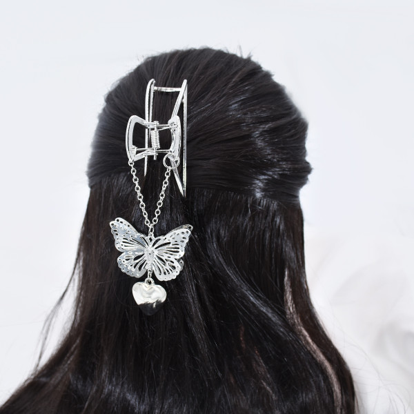 F-0841 Large Metal Hair Clips for Women Hair Catch Butterfly Pendant Hairpins