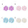 E-6008 Shiny Colorful Flower Stud Earrings for Women White pearl Crystal Rhinestone stud earrings Jewelry