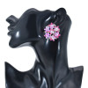 E-6008 Shiny Colorful Flower Stud Earrings for Women White pearl Crystal Rhinestone stud earrings Jewelry
