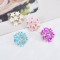 E-6008 Shiny Colorful Flower Stud Earrings for Women White pearl Crystal Rhinestone stud earrings Jewelry