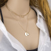 N-7460 Fashion Gold Layered Necklace for Women Rhinestone Dragon Heart Pendant  Choker Chain Necklaces