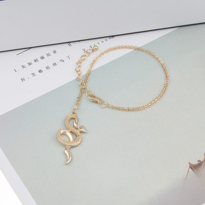 N-7460 Fashion Gold Layered Necklace for Women Rhinestone Dragon Heart Pendant  Choker Chain Necklaces