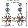E-6013 Fashion Vintage Cute Rainbow Crystal Rhinestone Pearl Heart Seed Beaded Eye Drop Earrings for Women Jewelry