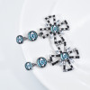 E-6013 Fashion Vintage Cute Rainbow Crystal Rhinestone Pearl Heart Seed Beaded Eye Drop Earrings for Women Jewelry