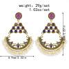 E-6014 Indian Gold Alloy Jhumka Earrings for Women Colorful Rhinestsone Pearl Statement Earring Party Jewelry