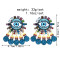 E-6016 Fashion Vintage Cute Rainbow Crystal Rhinestone Heart Seed Beaded Eye Drop Earrings for Women Jewelry