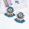 E-6016 Fashion Vintage Cute Rainbow Crystal Rhinestone Heart Seed Beaded Eye Drop Earrings for Women Jewelry