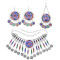 N-7465 Bohemian Vintage Metal Colorful Rhinestone Coin Tassel Statement Necklace Earring Hair Clips Party Indian Jewelry Sets