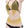 N-7466 Bohemian Fashion Gold Metal Alloy Chain Sexy Body chain Choker Necklace Bra Body chain Vintage Jewelry Sets