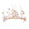 F-0846 Bridal butterfly Feather Headband Crystal Rhinestones Gold Tiara Queens Princess Crown for Women Girls Wedding Birthday