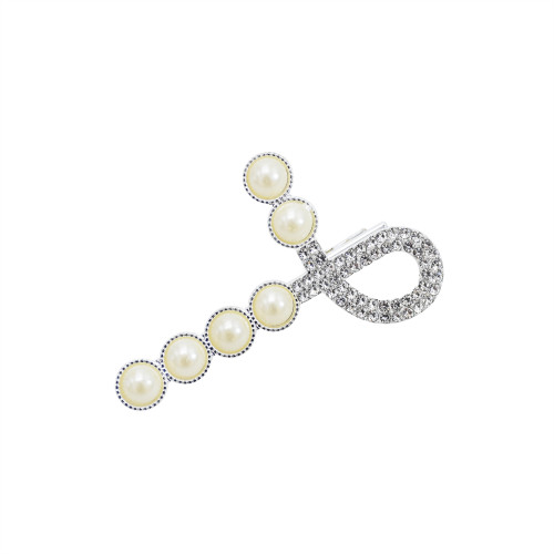 F-0849 Korean Fashion Bling Rhinestone Crystal white Pearl Hairpins for Women Girls Crystal Hair Clips Hair Accessories