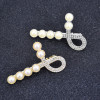 F-0849 Korean Fashion Bling Rhinestone Crystal white Pearl Hairpins for Women Girls Crystal Hair Clips Hair Accessories