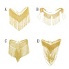 N-7467 Punk Metal Chain Tassel Necklace for Women Gold Weaved Pendant Choker Chain Necklaces