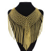 N-7467 Punk Metal Chain Tassel Necklace for Women Gold Weaved Pendant Choker Chain Necklaces