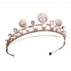 F-0852 Luxury Bridal Pearl Headband Shiny Crystal Rhinestones Gold Silver Tiara Queens Princess Crown for Women Girls Wedding Birthday Jewelry