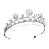 F-0852 Luxury Bridal Pearl Headband Shiny Crystal Rhinestones Gold Silver Tiara Queens Princess Crown for Women Girls Wedding Birthday Jewelry