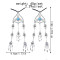 F-0853 Bohemian Vintage Metal turquoise Tassel Statement Hair Clips Party Indian Jewelry Hair Accessories