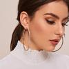 E-6020 Fashion Full Crystal Rhinestone Big Round Circle Hoop Statement Earrings for Women Cocktail Party Jewelry Gift