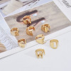 R-1540 New Trendy A-Z Letter Gold Metal Adjustable Open Rings for Women Initials Name Alphabet Female Party Fashion Jewelry