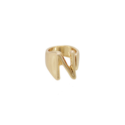 R-1540 New Trendy A-Z Letter Gold Metal Adjustable Open Rings for Women Initials Name Alphabet Female Party Fashion Jewelry