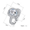 R-1539 Sparkly Rhinestone Rings for Women Adjustable Silver Rings for Engagement Jewelry Gift