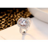 R-1539 Sparkly Rhinestone Rings for Women Adjustable Silver Rings for Engagement Jewelry Gift