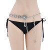N-7469 Bohemian Vintage Silver Tassel Bells Body Chain for Women Indian Ethnic Dance Waist Chain